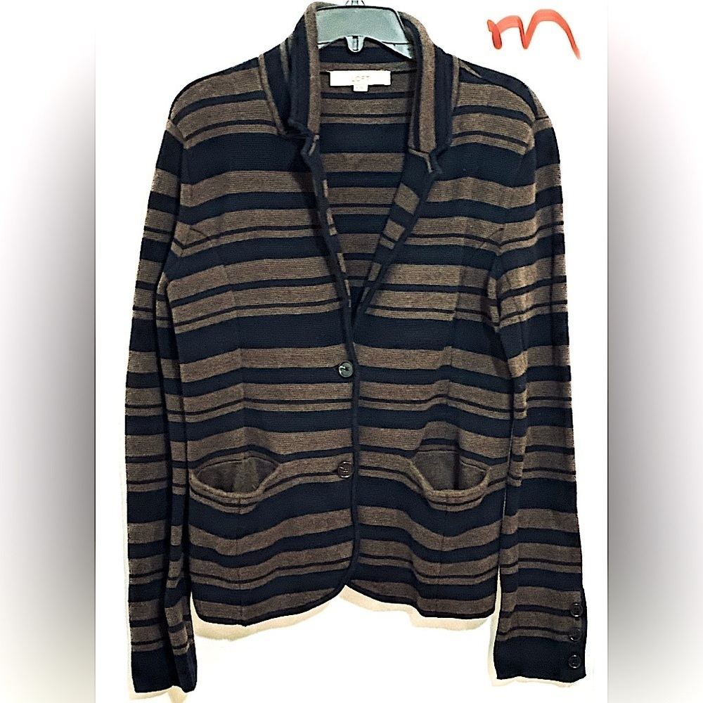 LADIES LOFT BROWN & BLACK BUTTONED JACKET